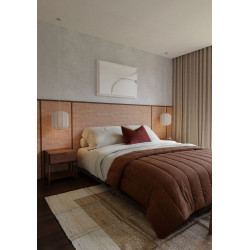 Natural & Sandalwood Two-Tone Raffia Wall Covering