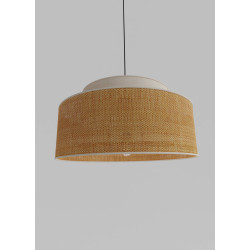 Tissage Raphia Bicolore Maille fine-Naturel & Ambre