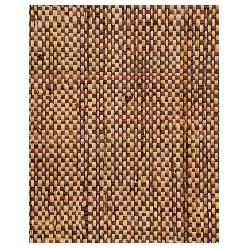 Tissage Raphia Bicolore Maille Fine-Naturel & Acajou