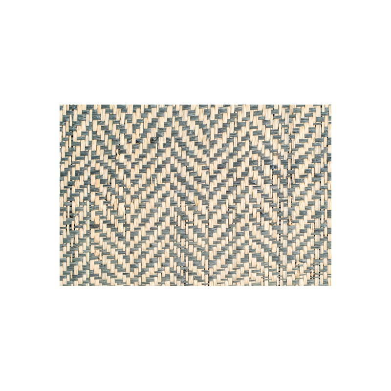 Tissage Raphia Chevron-Naturel et Fumée