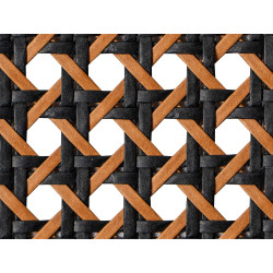 Cannage Francais Papier 1/2 Maille Noir et Caramel