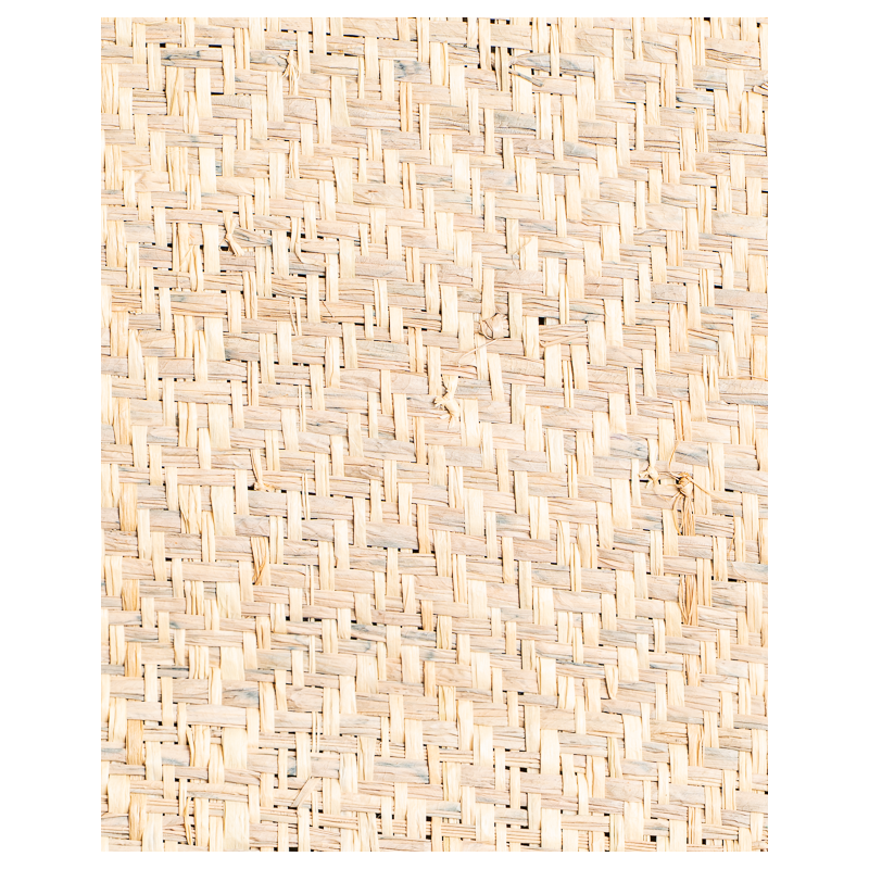 Natural & Coton  Herringbone Fine Raffia Weaving- 