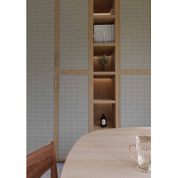 Tissage Raphia Chevron-Naturel et Fumée