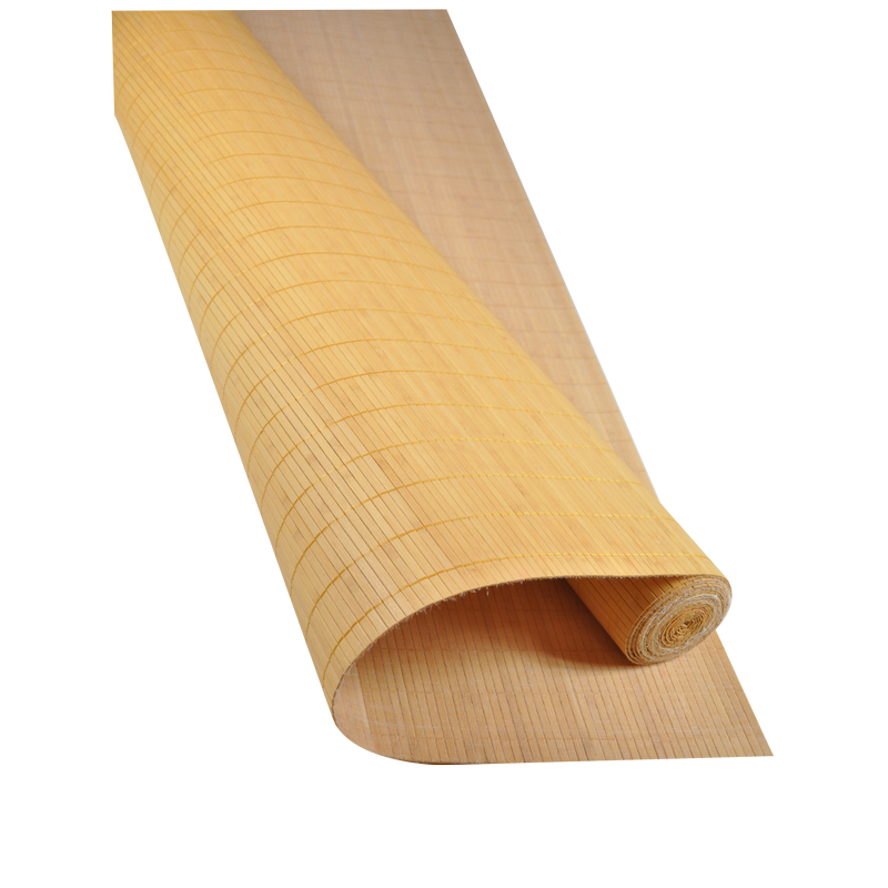 Bamboo mat 7mm Mustard color - Glued on textile - 180cmx500cm