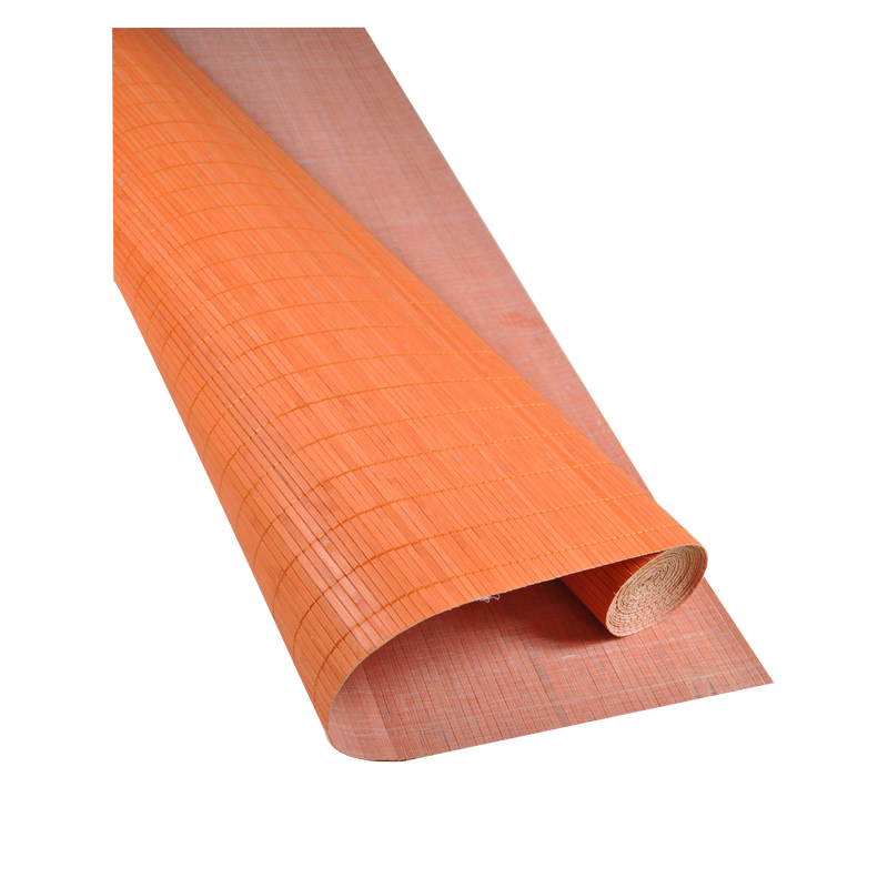 Bamboo mat 7mm Orange color - Glued on textile - 180cmx500cm