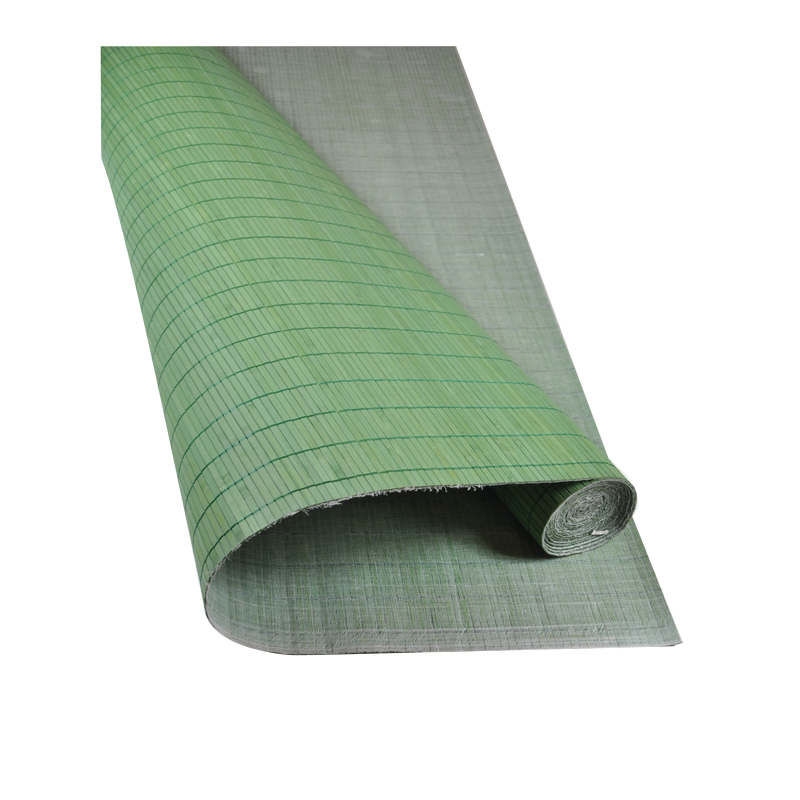 Bamboo mat 7mm Green color - Glued on textile 