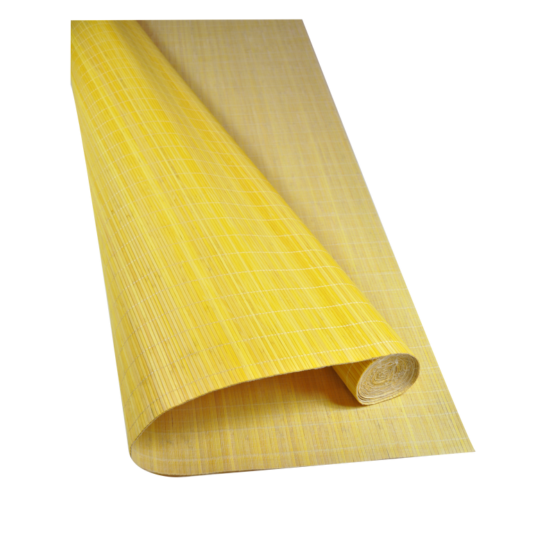 Yellow Tatami Bamboo mat 4.5 mm Glued on textile