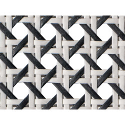 Cannage Francais Papier 1/2 Maille Noir et Blanc