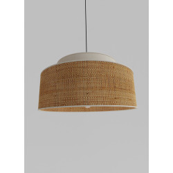 Tissage Raphia Bicolore Maille Fine-Naturel & Noisetier