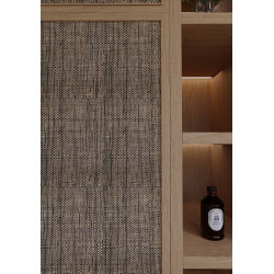 Tissage Raphia Bicolore Maille Fine-Naturel & Charbon