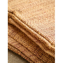 Natural & Burgundy fine Raffia weaving